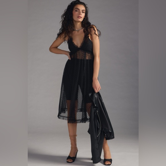 Anthropologie Sheer Overlay Dress - xs - Picture 1 of 4